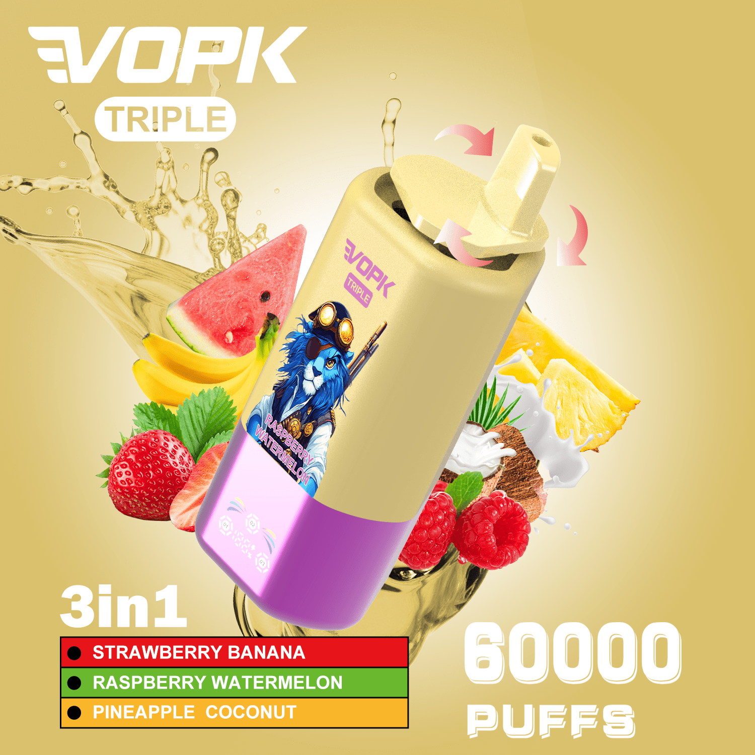 VOPK Triple 3-in-1 60000 Puffs Disposable Vape Your Ultimate Flavor Experience - Image 3