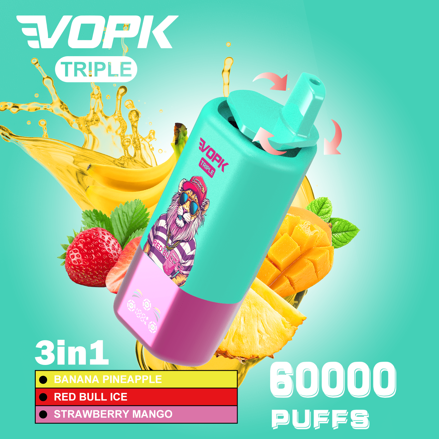VOPK Triple 3-in-1 60000 Puffs Disposable Vape Your Ultimate Flavor Experience - Image 2