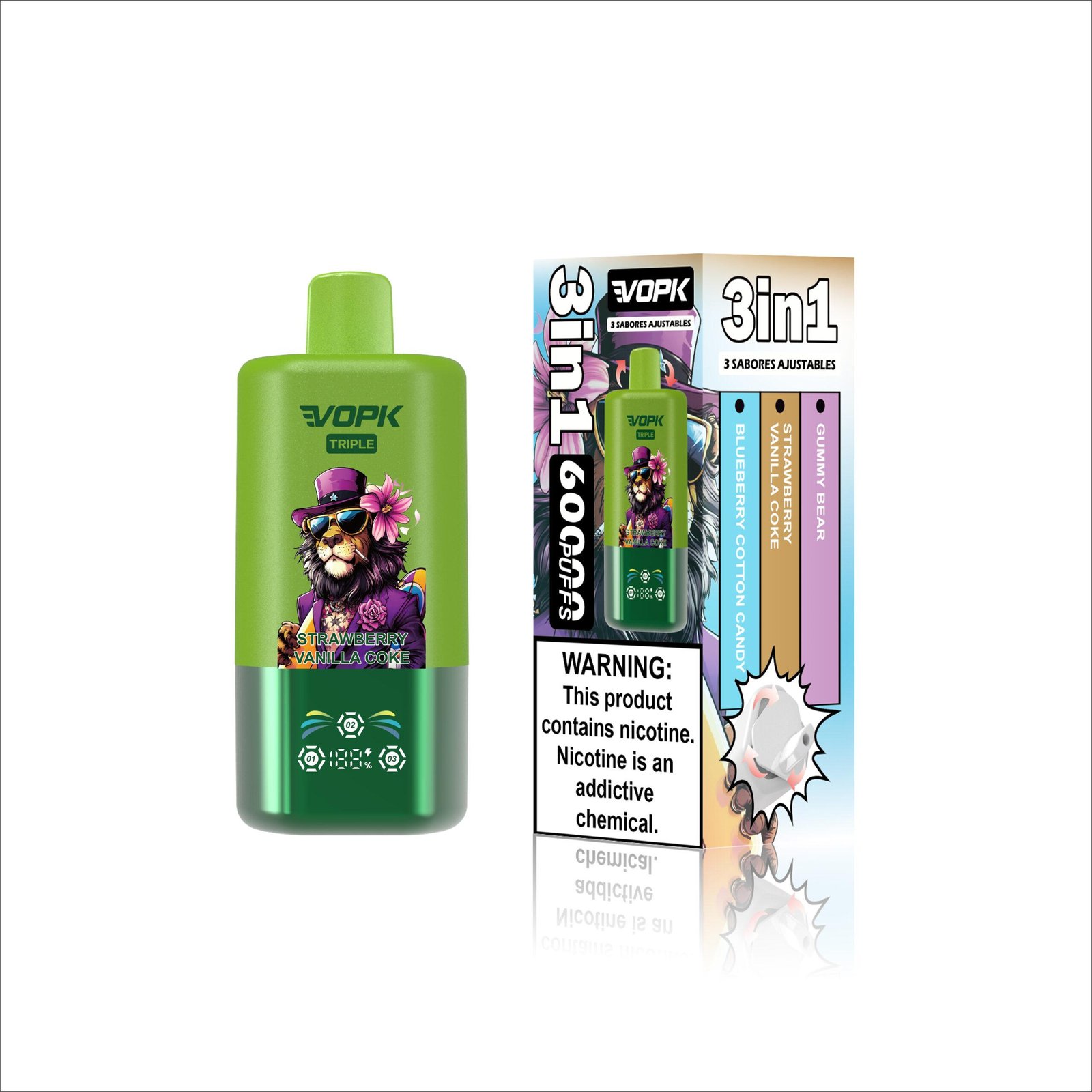 VOPK Triple 3-in-1 60000 Puffs Disposable Vape Your Ultimate Flavor Experience - Image 6