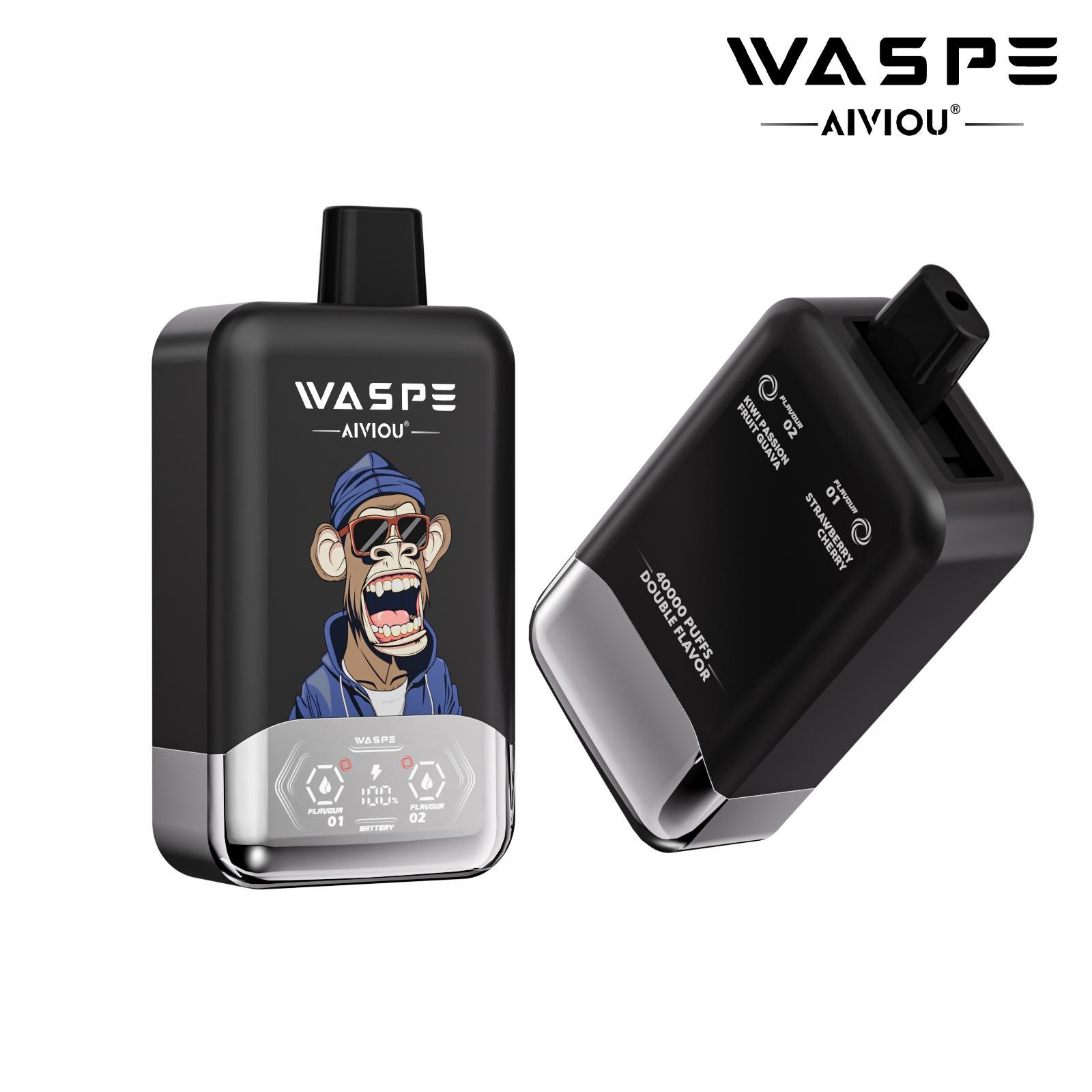 WASPE 40000 Puff - 36ml E-liquid Rechargeable Disposable E-cigarette Dual Flavors Type-C Mesh Coil - Image 7