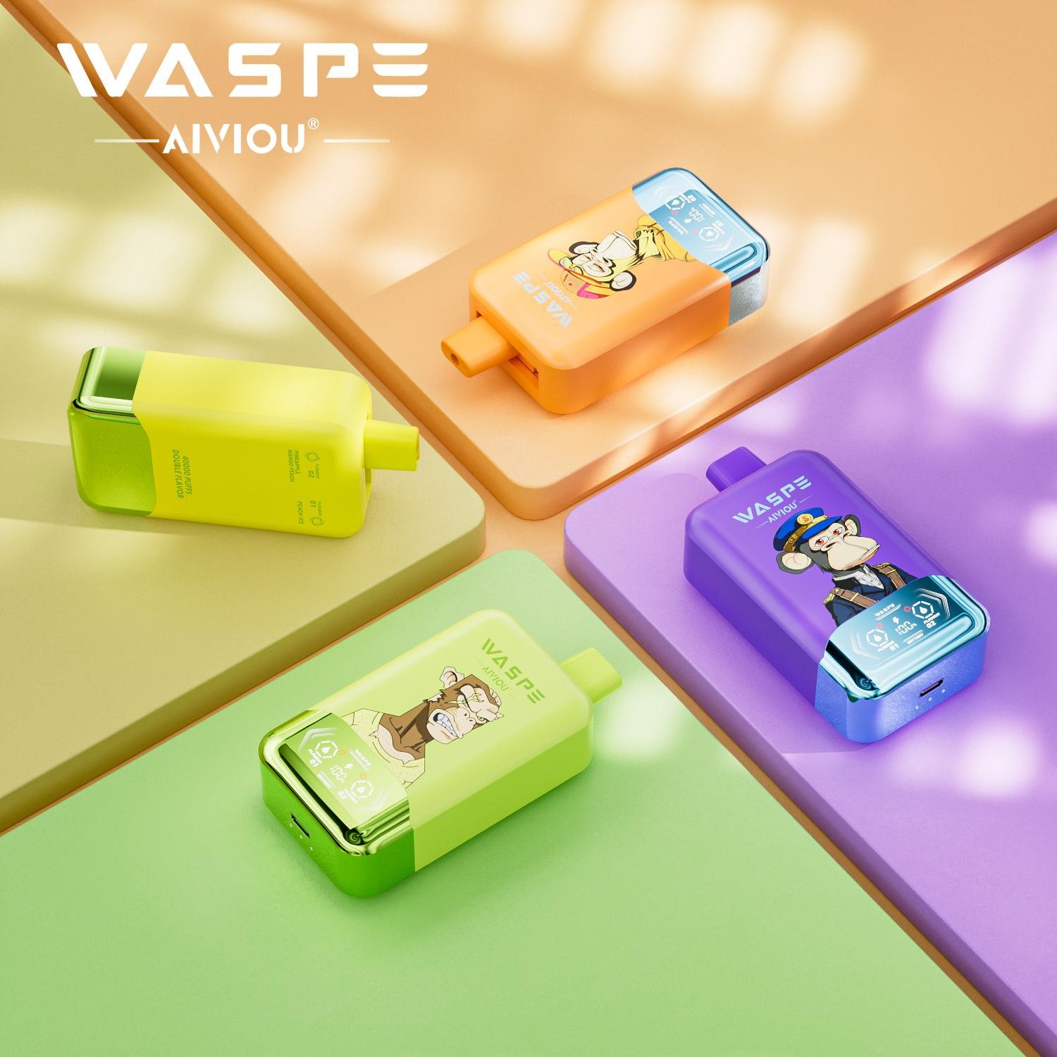 WASPE 40000 Puff - 36ml E-liquid Rechargeable Disposable E-cigarette Dual Flavors Type-C Mesh Coil - Image 2