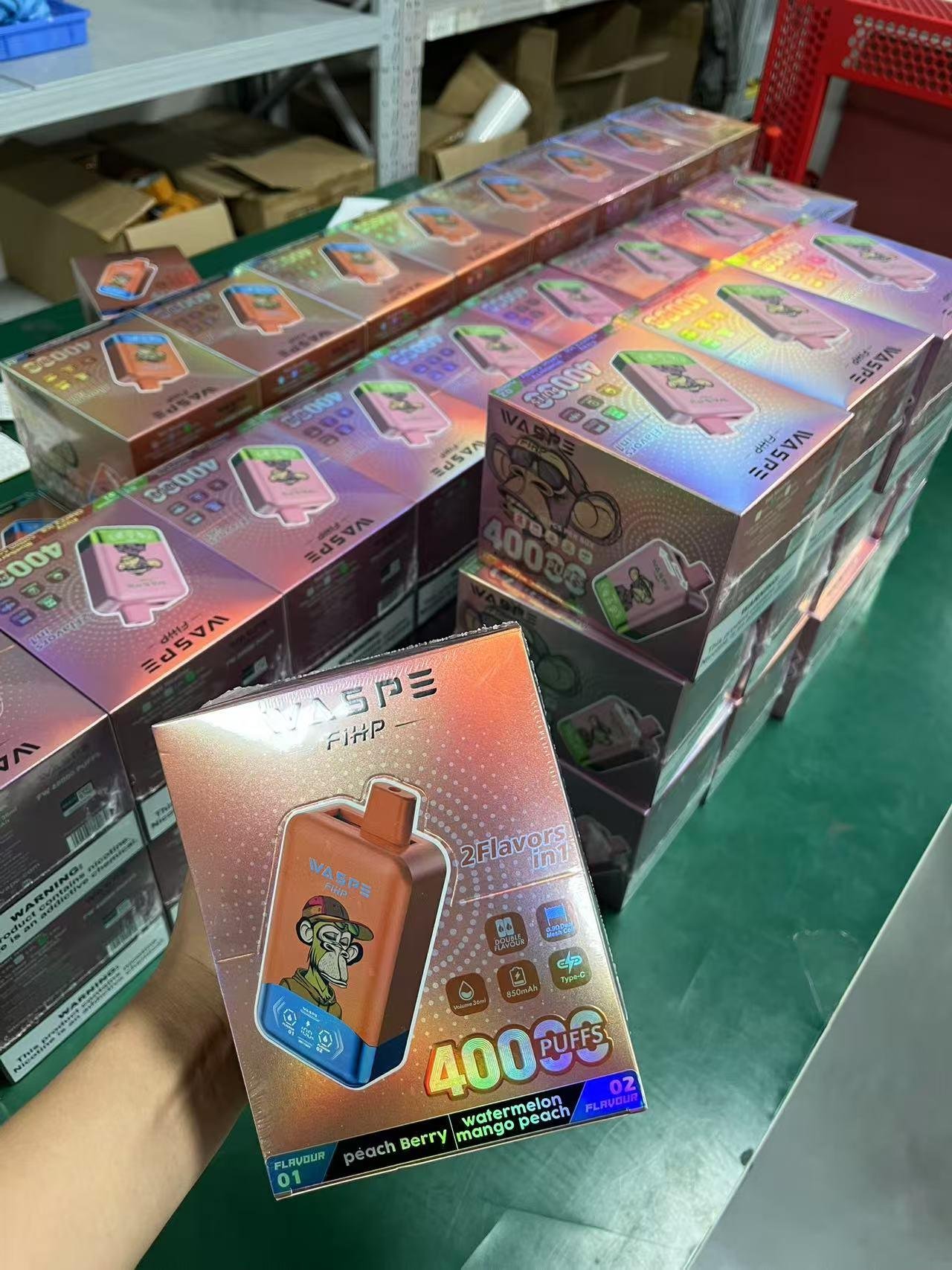 WASPE 40000 Puff - 36ml E-liquid Rechargeable Disposable E-cigarette Dual Flavors Type-C Mesh Coil - Image 6