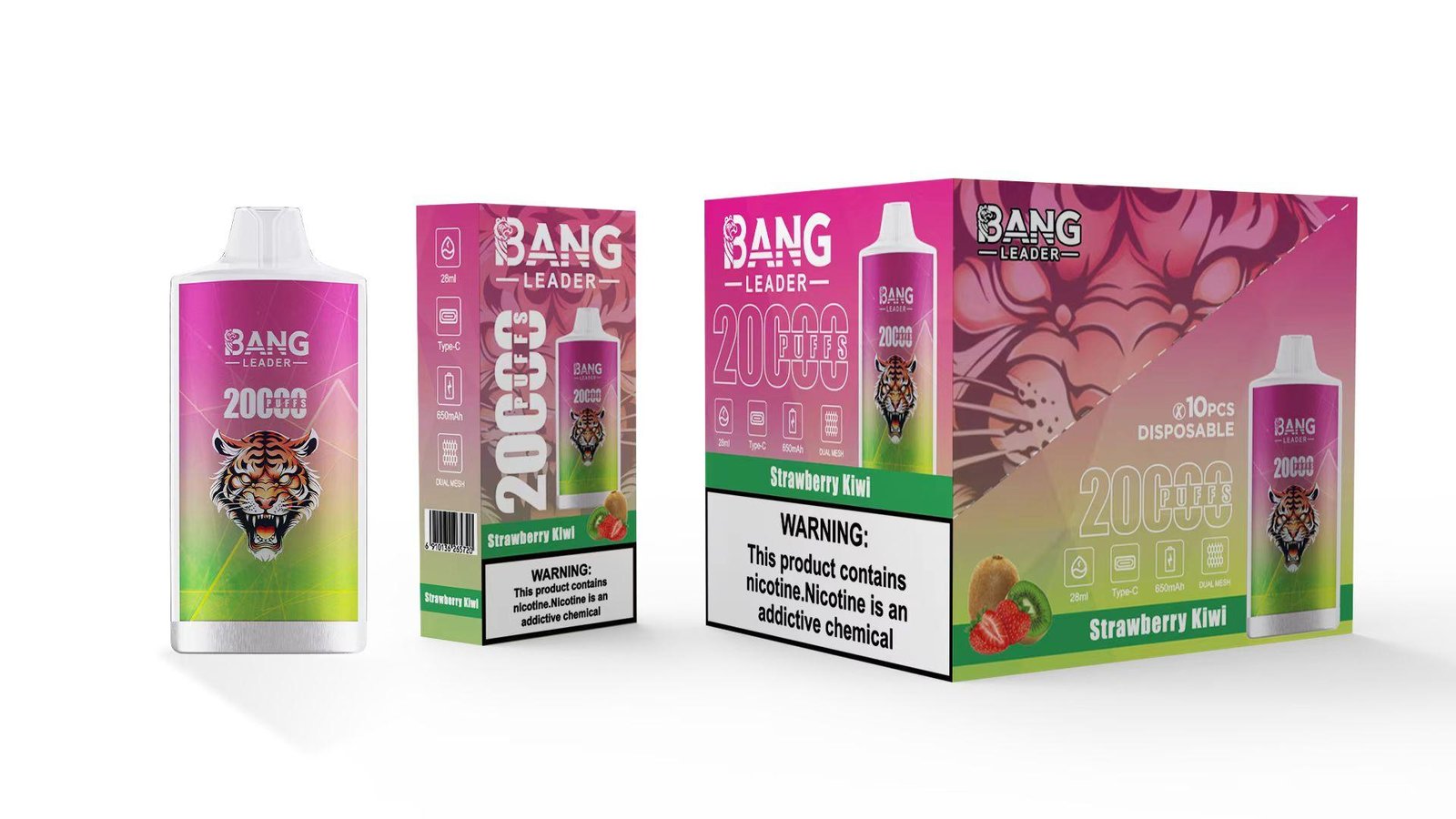 BANG LEADER 20000 Puffs Rechargeable Disposable Vape Massive 28mL E-liquid Dual Mesh Coil 650mAh Battery - Image 6
