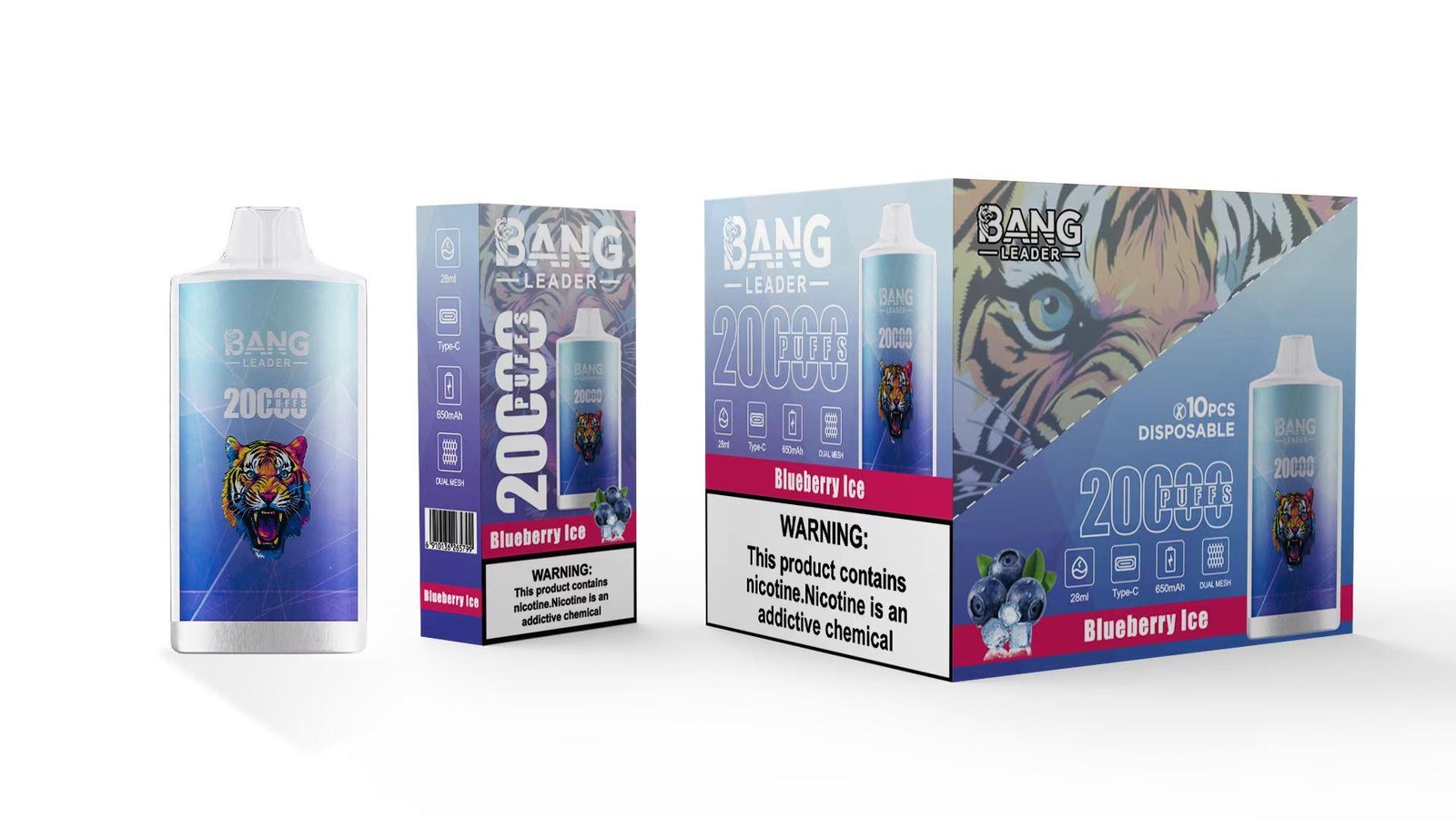 BANG LEADER 20000 Puffs Rechargeable Disposable Vape Massive 28mL E-liquid Dual Mesh Coil 650mAh Battery - Image 7