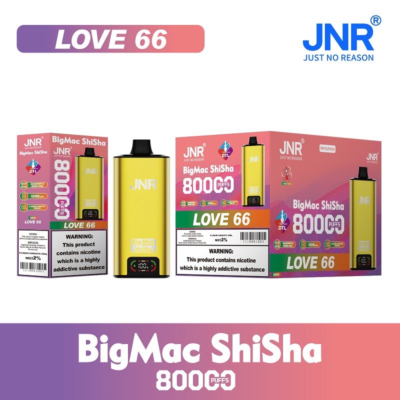 JNR Big Mac Shisha 80000 Puffs | Ultra High-Capacity Disposable Vape | Advanced Mesh Coil & DTL Shisha Style | 80K Puff Rechargeable Hookah Vape - Wholesale Europe - Image 2