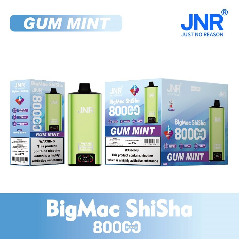 JNR Big Mac Shisha 80000 Puffs | Ultra High-Capacity Disposable Vape | Advanced Mesh Coil & DTL Shisha Style | 80K Puff Rechargeable Hookah Vape - Wholesale Europe - Image 7