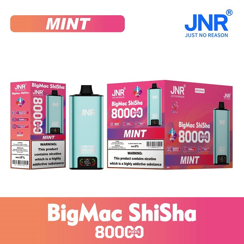 JNR Big Mac Shisha 80000 Puffs | Ultra High-Capacity Disposable Vape | Advanced Mesh Coil & DTL Shisha Style | 80K Puff Rechargeable Hookah Vape - Wholesale Europe - Image 3