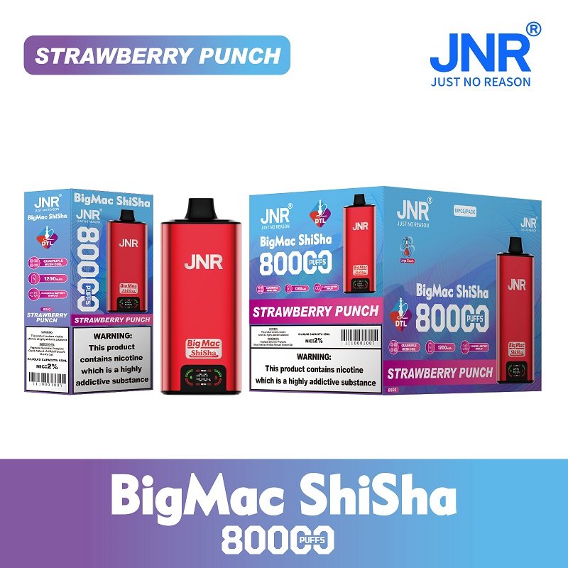 JNR Big Mac Shisha 80000 Puffs | Ultra High-Capacity Disposable Vape | Advanced Mesh Coil & DTL Shisha Style | 80K Puff Rechargeable Hookah Vape - Wholesale Europe - Image 4