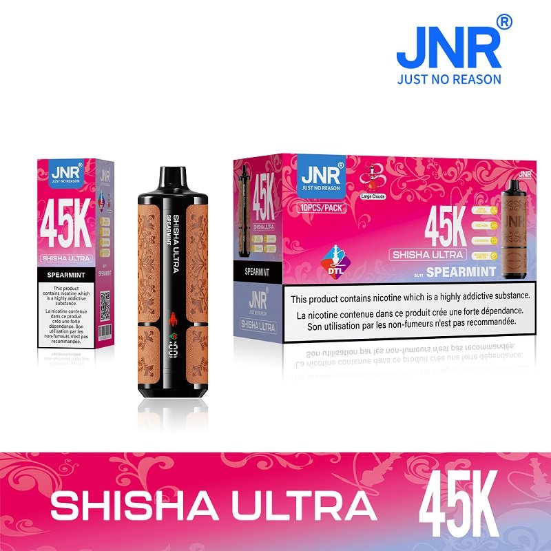 JNR ShiSha Ultra 45000 Puffs Disposable Vape | DTL Shisha-Style Hookah | Triple Mesh Coil & Adjustable Airflow | 40ml Monster Capacity - Leather Edition - Image 5