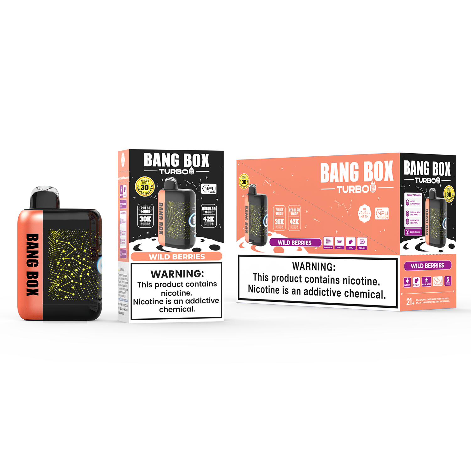 Bang Box Turbo BLACKBERRY-B-POP 30000/42000 Puffs Disposable Vape Dual Mesh Coil Buy Wholesale Europe - Image 2