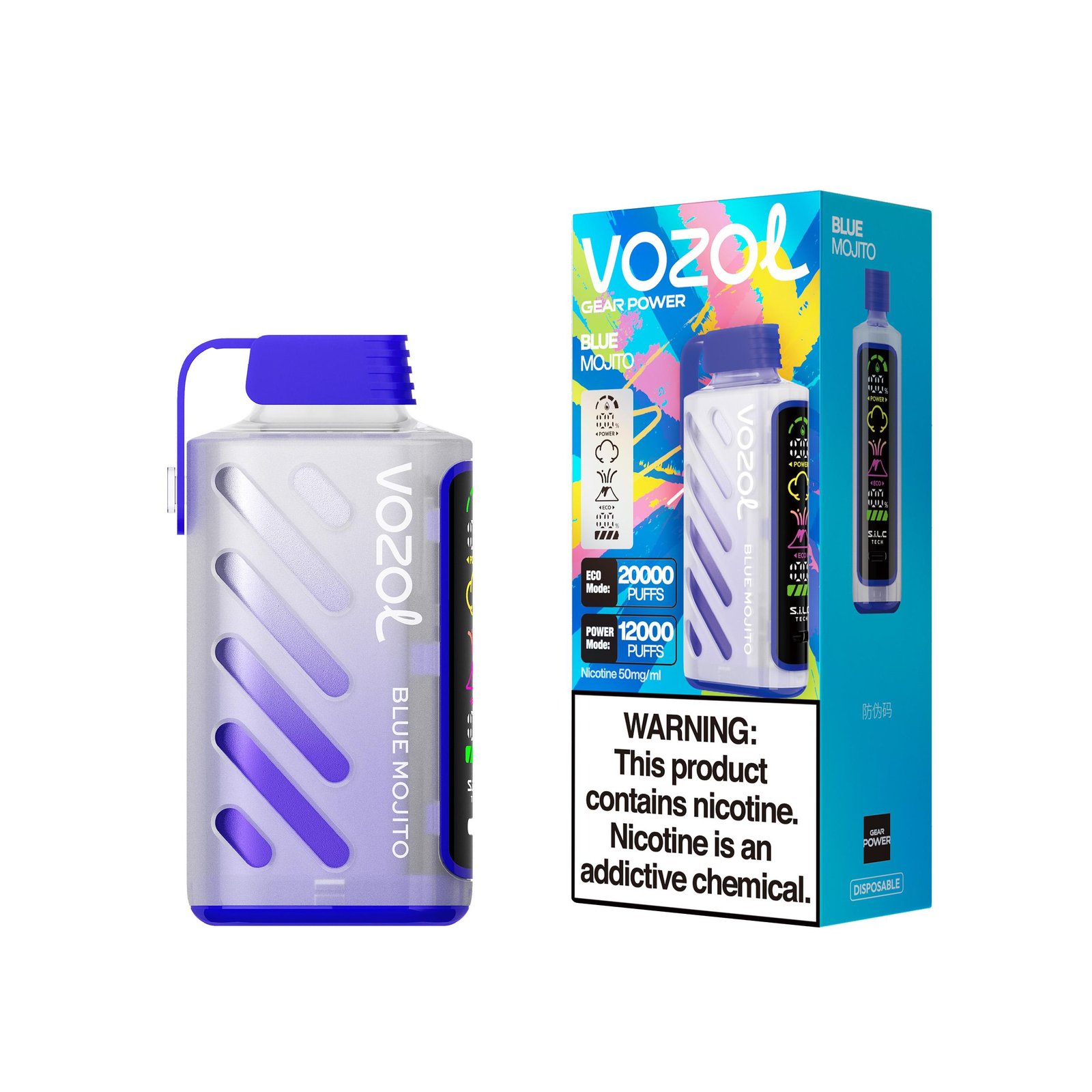 Vozol Gear Power 20000 Disposable Vape | Dual Mesh Coil | ECO & Power Modes | 20 Flavors - Image 2