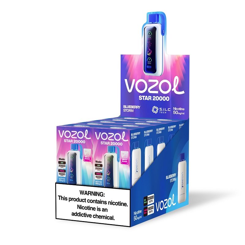 Vozol Star 20000 Puffs Disposable Vape | Dual Mode (ECO/Power) | Full Mirror Smart Screen | S.I.L.C Tech & Dual Mesh Coil | 20K Puff Rechargeable - Wholesale Europe - Image 3