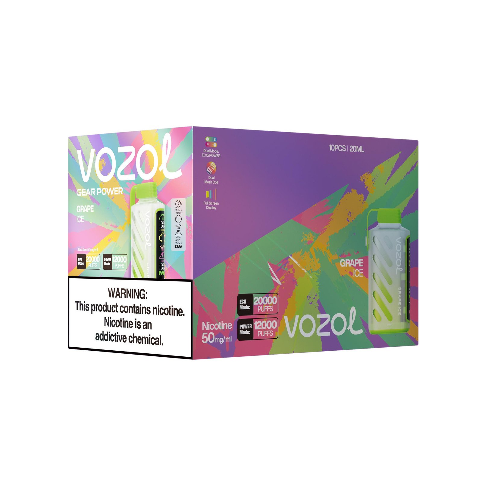 Vozol Gear Power 20000 Disposable Vape | Dual Mesh Coil | ECO & Power Modes | 20 Flavors - Image 5