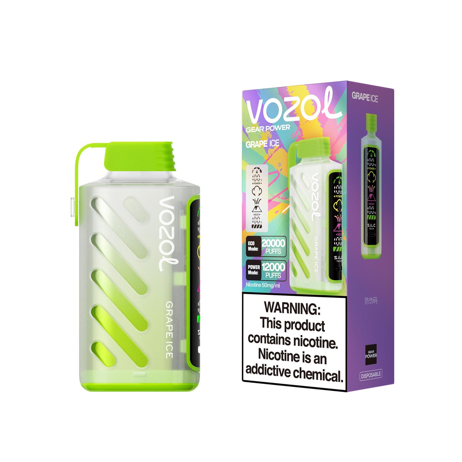 Vozol Gear Power 20000 Disposable Vape | Dual Mesh Coil | ECO & Power Modes | 20 Flavors - Image 3