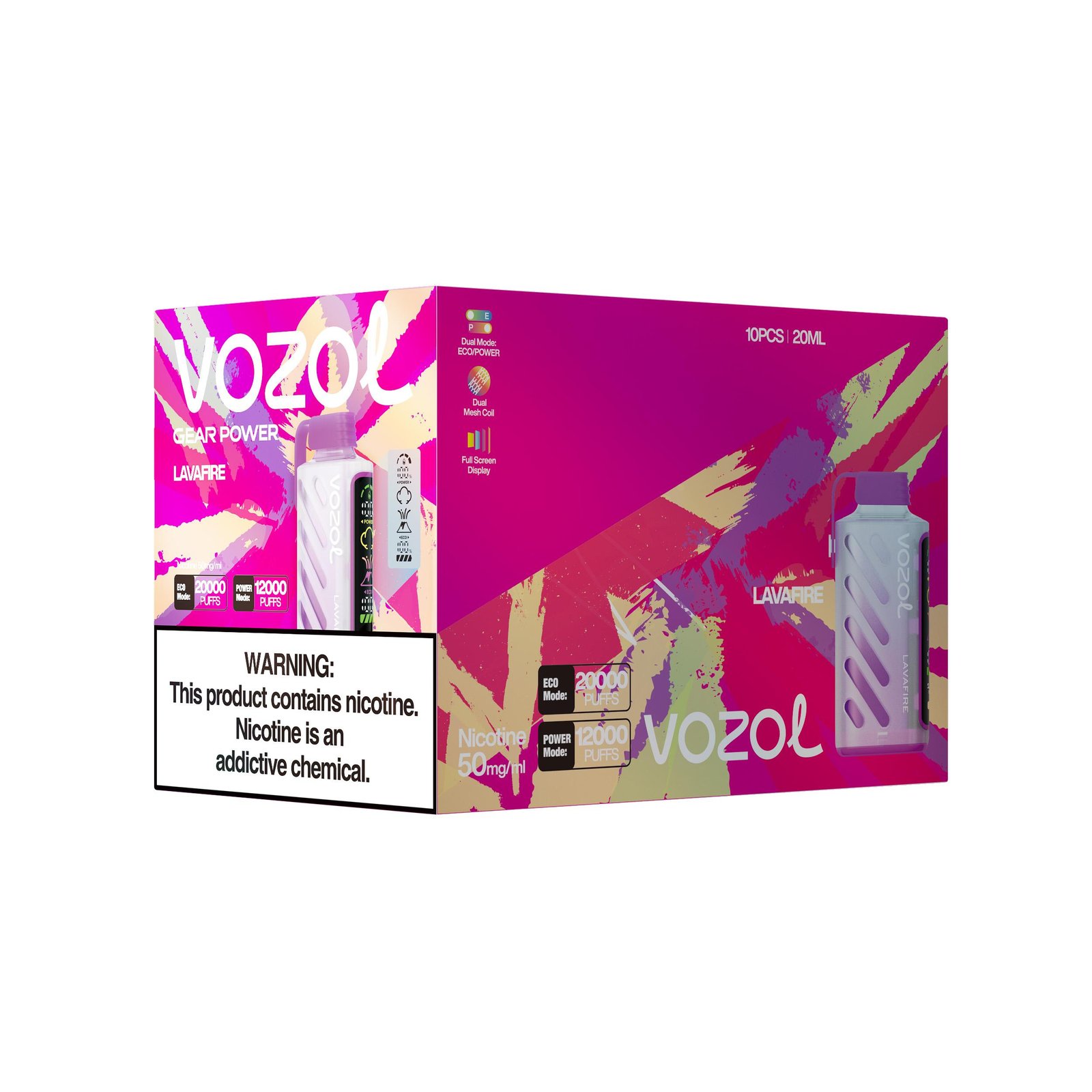 Vozol Gear Power 20000 Disposable Vape | Dual Mesh Coil | ECO & Power Modes | 20 Flavors - Image 6