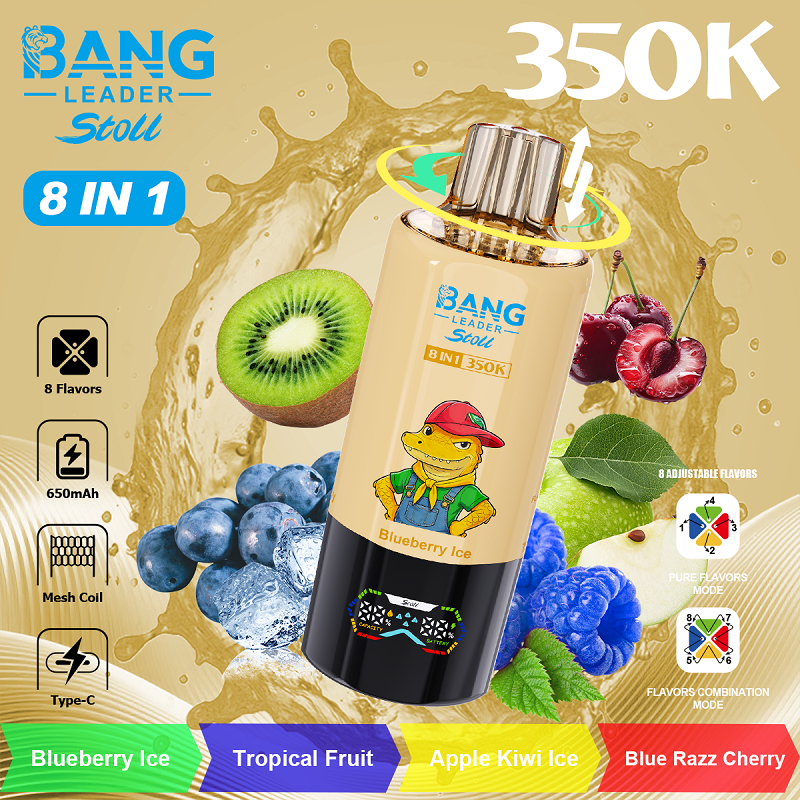Bang Leader Stoll 350000 Puffs 8-in-1 Disposable Vape | Switchable Flavors & Smart LED - Image 3