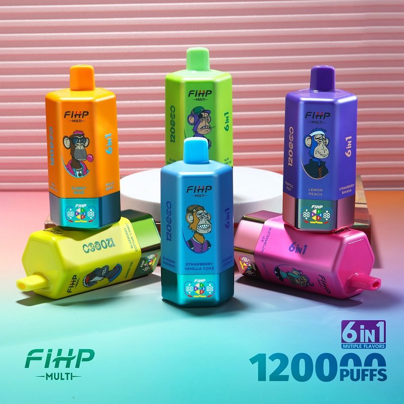 FIHP 120K 120,000 Puffs 6-in-1 Multiple Flavors Disposable Vape | 64ml E-liquid & Smart LED Display - Image 2