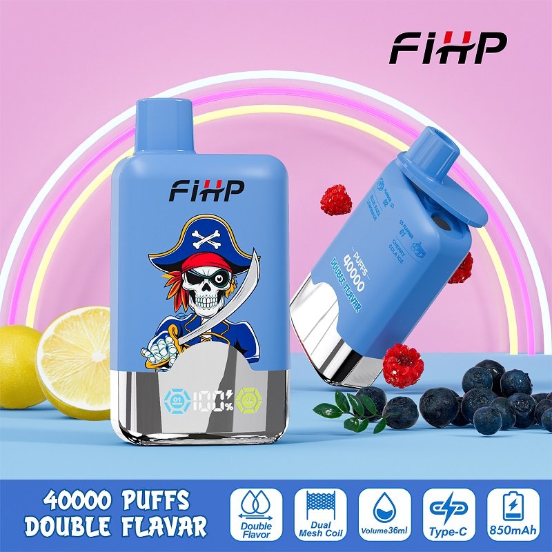 FIHP 40000 Double Flavors Disposable Vape | Smart RGB Screen & Quad Mesh Coil | 36ml 3-Mode Adjustable Vape | Type-C Rechargeable - Image 4