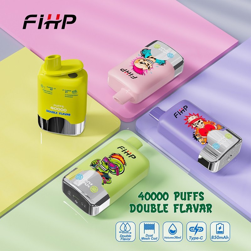 FIHP 40000 Double Flavors Disposable Vape | Smart RGB Screen & Quad Mesh Coil | 36ml 3-Mode Adjustable Vape | Type-C Rechargeable - Image 3