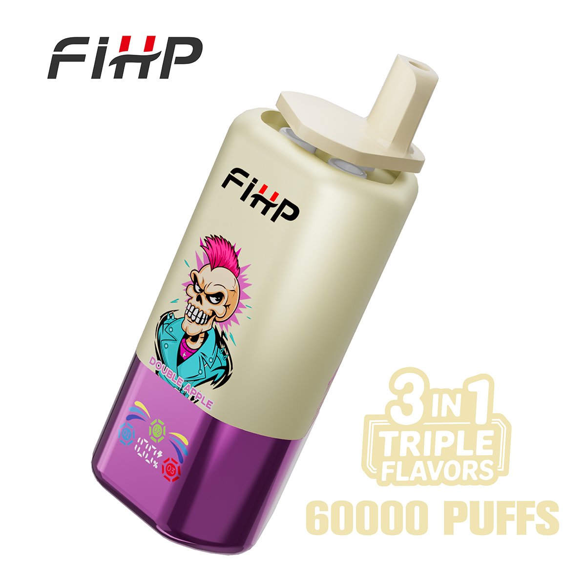 FIHP 60000 Puffs 3-in-1 Disposable Vape | Triple Flavor Switch | 54ml E-Liquid Capacity | Dual Mesh Coil & LED Screen | 650mAh Type-C Rechargeable - Wholesale Bulk - Image 7