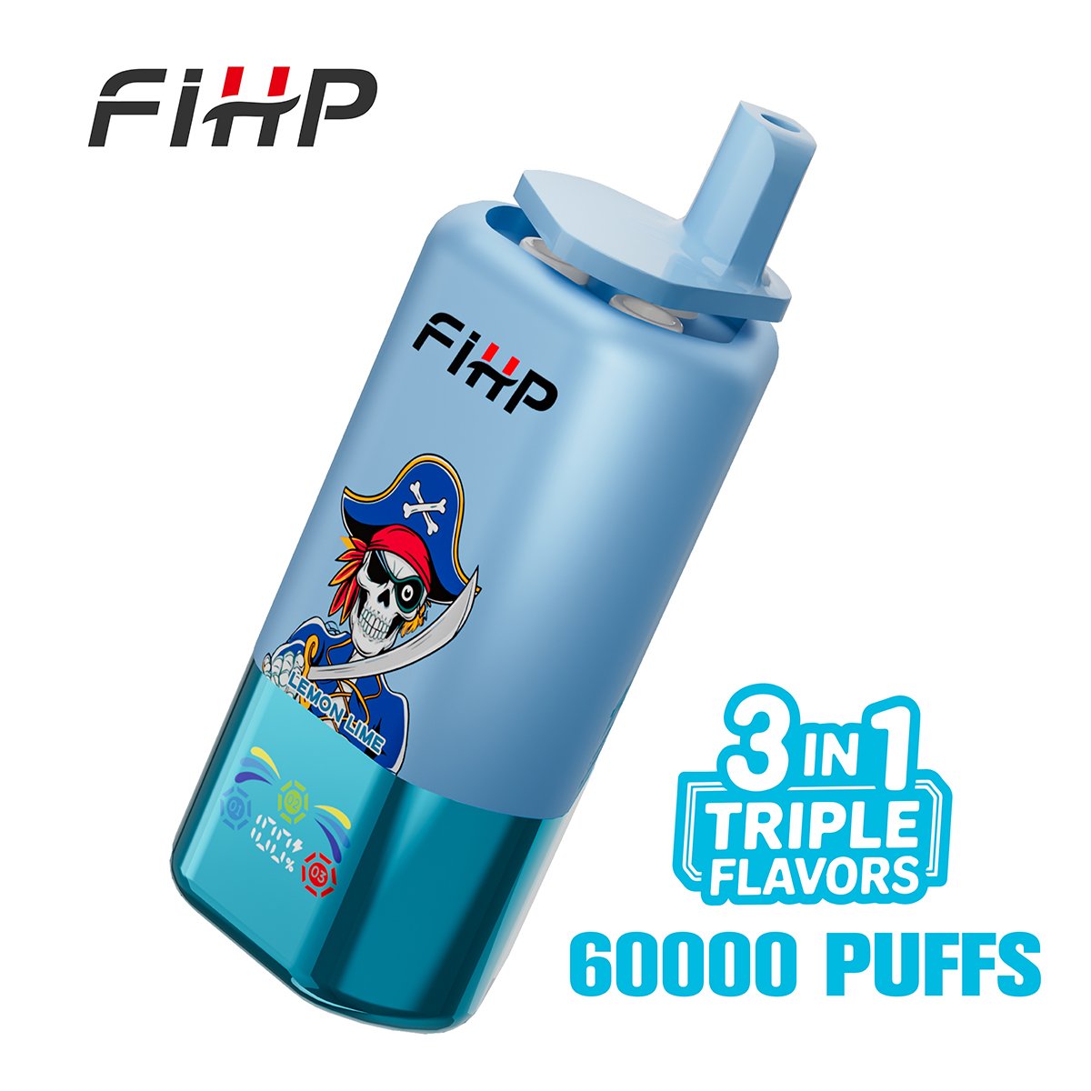 FIHP 60000 Puffs 3-in-1 Disposable Vape | Triple Flavor Switch | 54ml E-Liquid Capacity | Dual Mesh Coil & LED Screen | 650mAh Type-C Rechargeable - Wholesale Bulk - Image 5