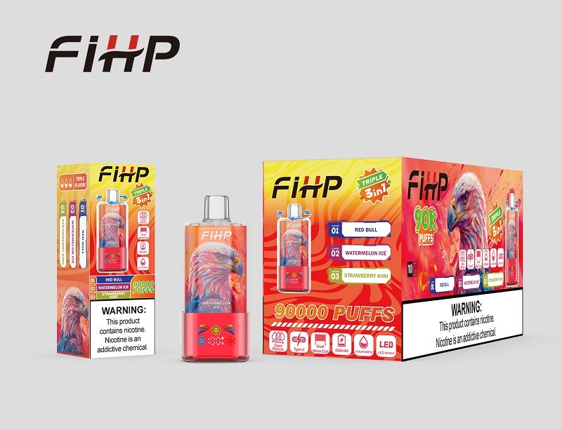 FIHP 90K 90,000 Puffs 3-in-1 Triple Flavor Disposable Vape | Dual Mesh Coil & Smart LED Display - Image 5