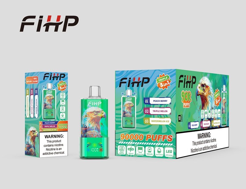 FIHP 90K 90,000 Puffs 3-in-1 Triple Flavor Disposable Vape | Dual Mesh Coil & Smart LED Display - Image 7
