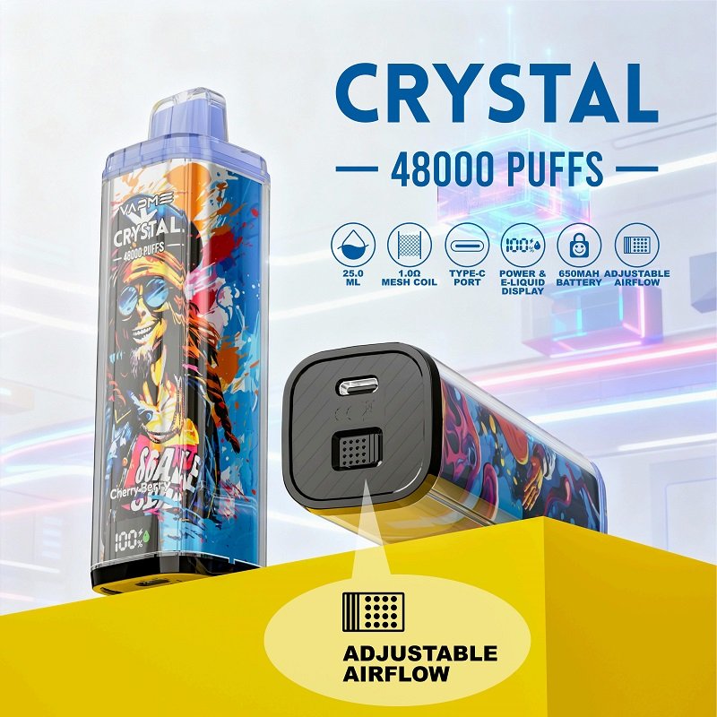 VAPME CRYSTAL 48000 Puffs Disposable Vape - Smart LED Display & Dual Mesh Coil - 26ml E-Liquid Capacity - Image 3