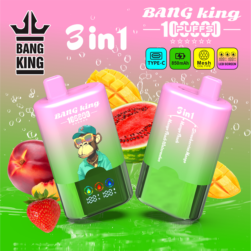 Bang King 100,000 Puffs 3-in-1 Disposable Vape - 100K Puffs with Triple Flavor Switch & LED Screen | Europe Wholesale - Image 3