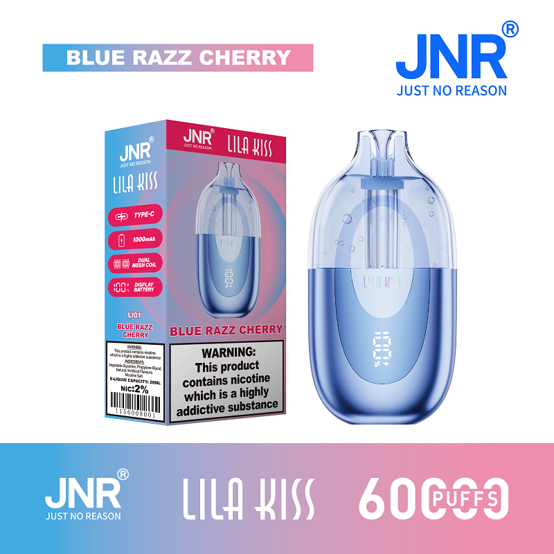 JNR Lila Kiss 60000 Puffs Disposable Vape – Dual Mesh Coil, Smart Display & Type-C Rechargeable - Image 2