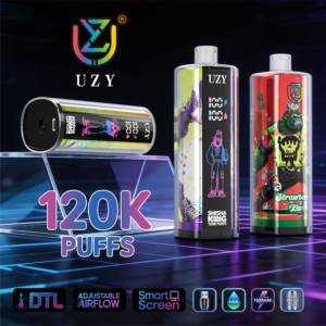 UZY Shisha Hookah King 120k Puffs Disposable Vape - 64ml Dual Mesh & Smart Screen (DTL Pro)